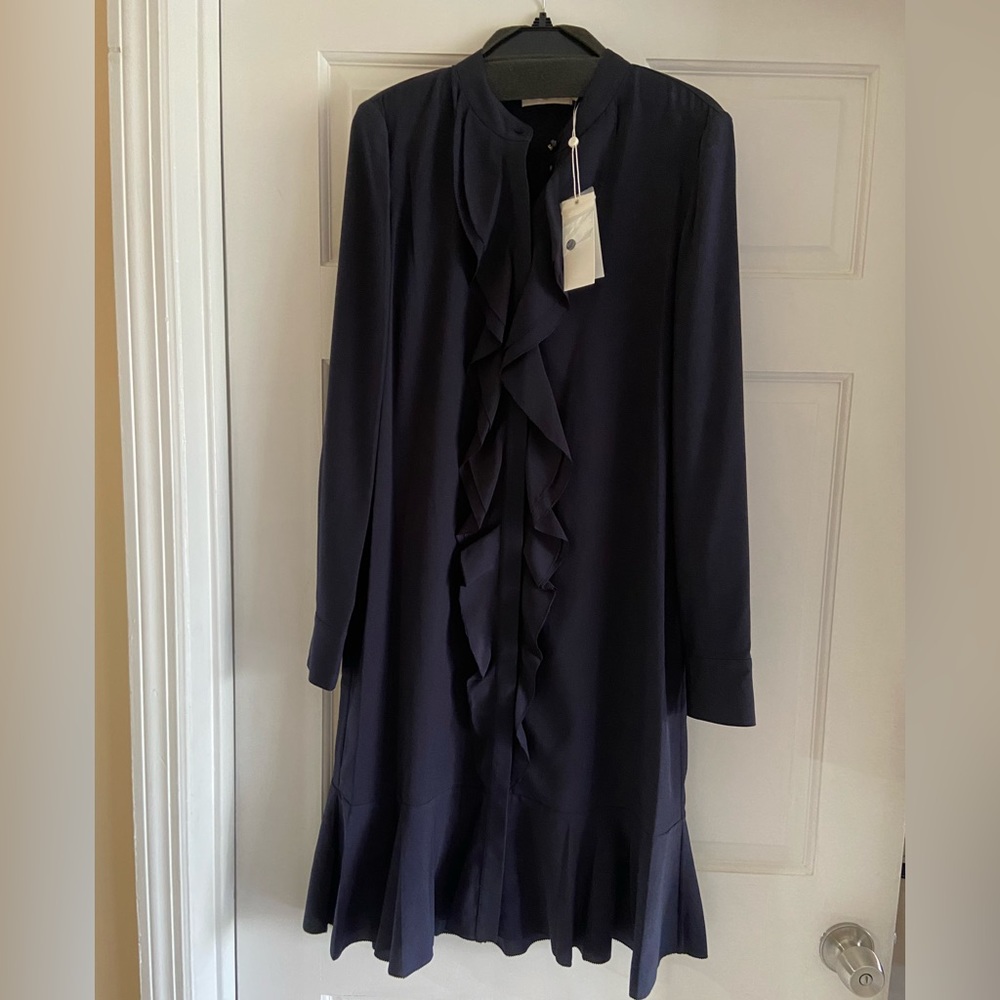 Tory Burch Navy Ruffle dress